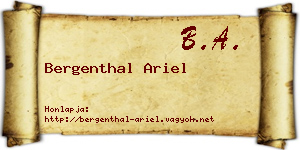 Bergenthal Ariel névjegykártya